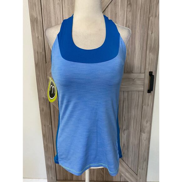 NWT Moxie cycling T back tank in azure blue - Picture 3 of 7